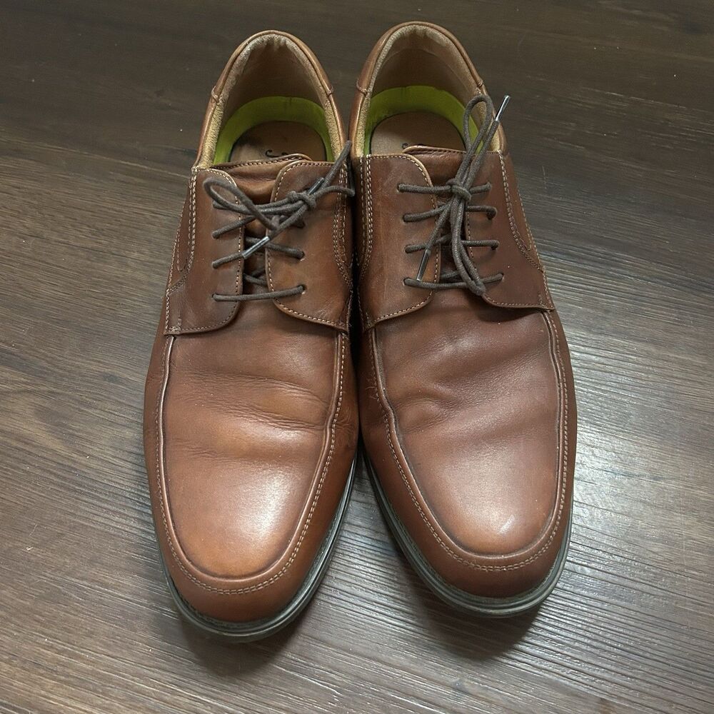 Florsheim Comfortech Mens Size 13D Brown Leather Oxford Derby Shoes Casual